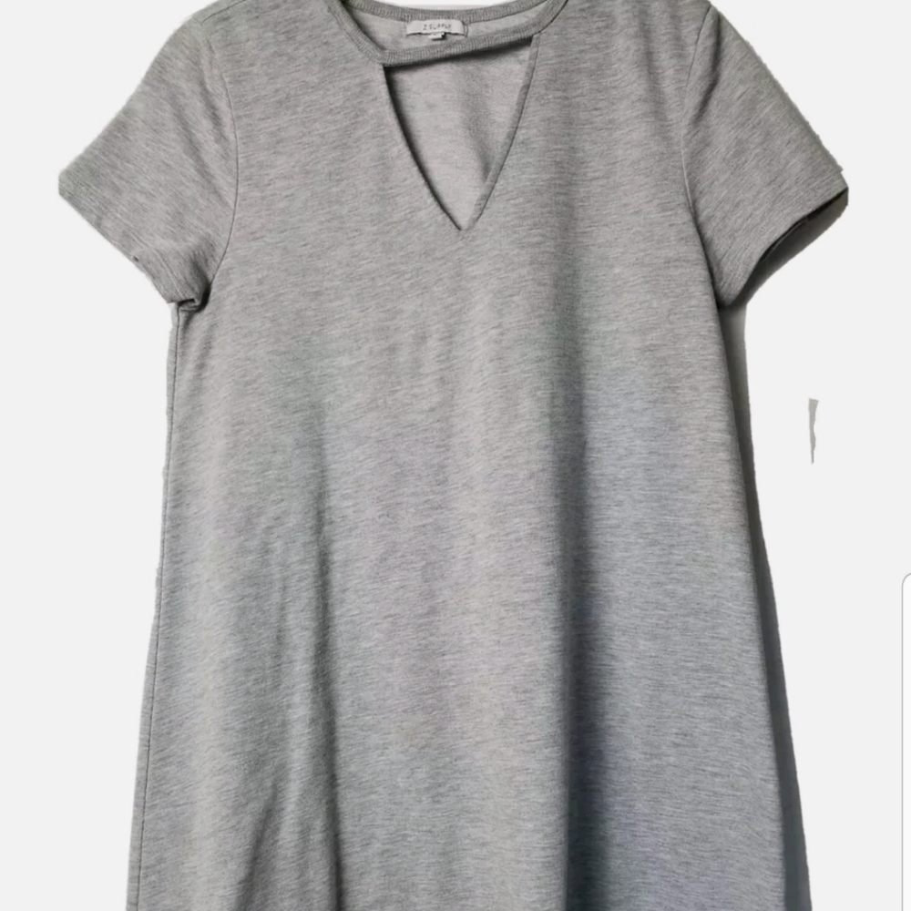 Z Supply Gray Cutout Baby French Terry Short Sleeves T-shirt Dress Size Small - Picture 5 of 13